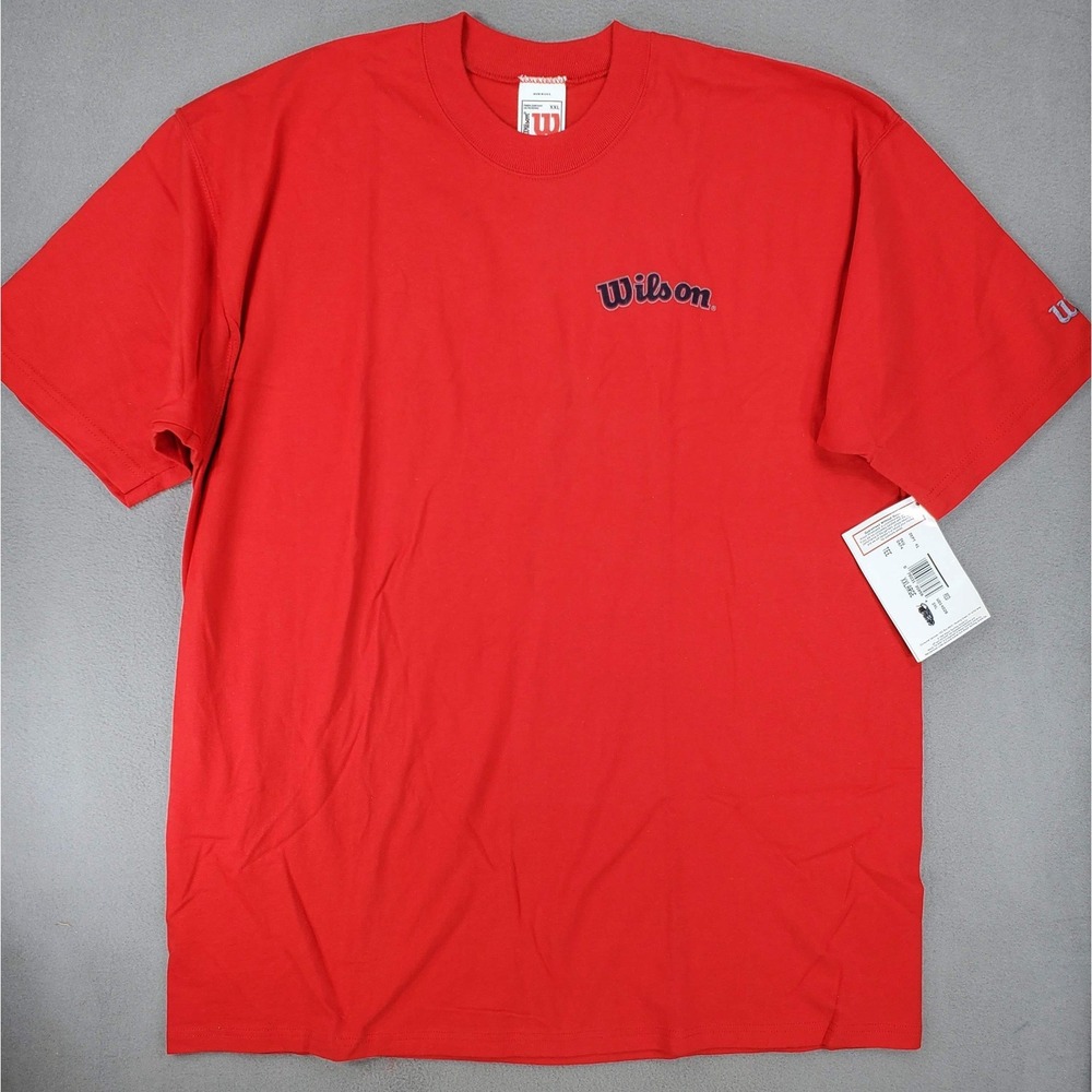 Wilson T-Shirt Mens XXL Red Vintage 90s Made in USA Embroidered Logo NEW